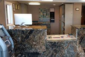 front desk and atm machine