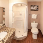 guestroom bathroom with standing shower